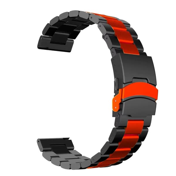 Smartwatchrem i rustfrit stål - Watch 2 Pro - Metalspænde - Sort/rød
