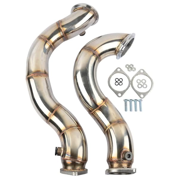 BMW 135i 335i Downpipe - Turbo udstødningsrør - 3,0l N54 twinturbo - E82 E90 E91 E92 E93 2007-2010 - 76 mm - Rustfrit stål