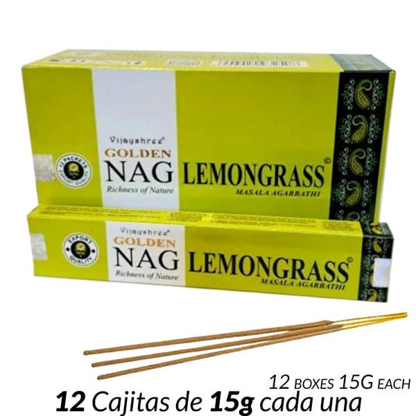 Røgelsespinde - Indisk Røgelse - Citrongræsduft - 180 g - Aromatisk - Gaveæske
