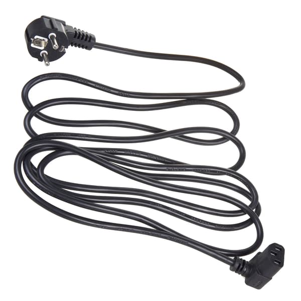 Strømkabel til computer - MCTV-851 - Vinklet - 3-polet - EU-stik - 1,5 m - Sort