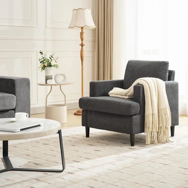 Vardagsrumsoffa - L-formad hörnsoffa - Metallram - Modern stil - Montering krävs - Bredd under 200 cm - Mörkgrå