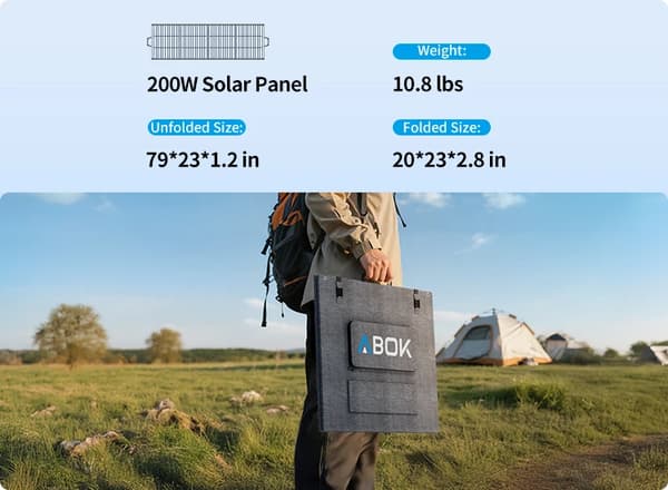 200W solcellepanel sæt - Foldbart solpanel 2-pak - 24 V system - 20 V driftspænding - 10 A MC4-kabel - Til campingvogn båd hjem