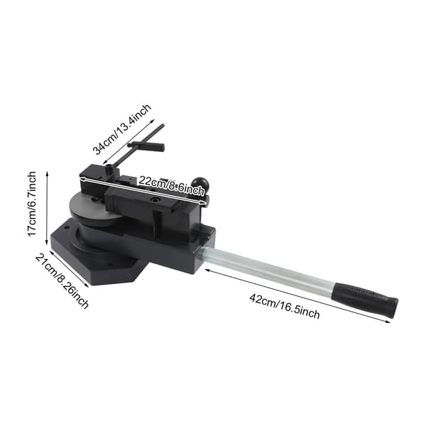 Universal rørfolder til metal - Manuel bordmodel - 0–360° bukning - 3 tappe & 3 forme - Kraftig - Mørkegrå