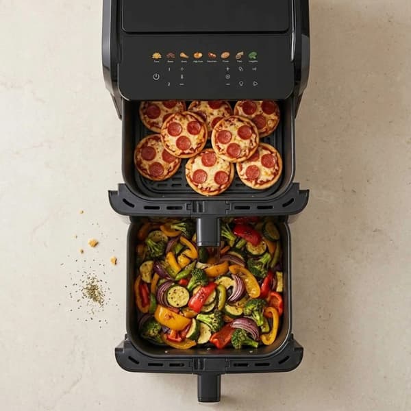Airfryer - Model AV 6329 - 10 l kapacitet - 2700 W - 2 kurve - LED-display - 8 programmer - Sort
