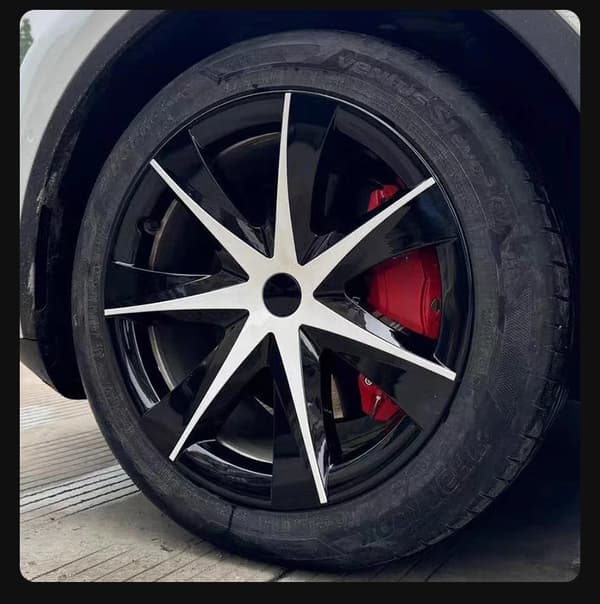 Hjulkapsler - Model Y - Heptastar-design - 48,3 cm - 4 stk. - 2020–2024 - Erstatningsfælgkapsler
