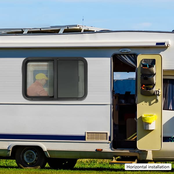 Vindue til autocamper/campingvogn - Horisontalt skydevindue - 76,2 x 50,8 cm - Sort