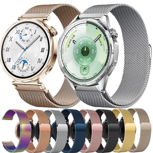 Milanese-rem - Huawei Watch 4/4 Pro/3/3 Pro - Rustfrit stål - Magnetlukning - Sort