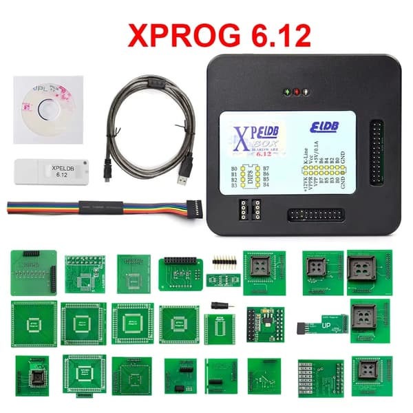 XPROG M - ECU-programmerare - Version V5.55 - Läs/skriv EEPROM och Flash - Komplett adapterset - Windows XP/7 64-bit - Utökad auktorisering