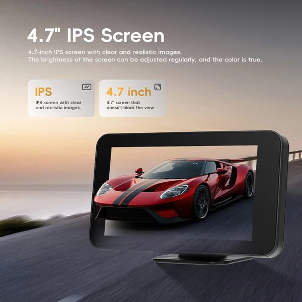 Bilskærm - 10,6 cm CarPlay Android Auto instrumentbrætskærm - Bluetooth - FM - AUX - AirPlay Android Cast