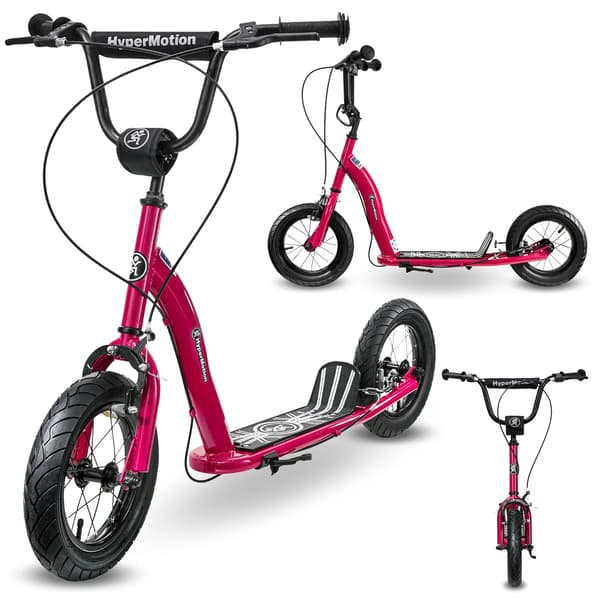 RUBY 12 - Barnsparkcykel - 2 Luftfyllda 30 cm Hjul - Justerbart Styre - För Barn Från 5 År - Rosa