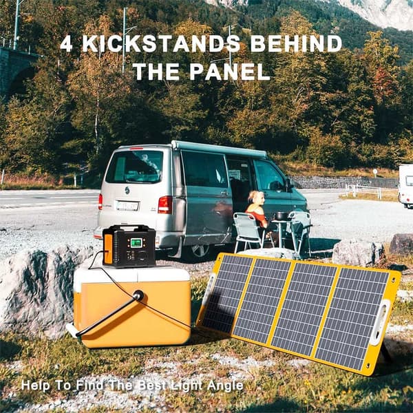 Bærbart solpanel - TSP18V 100W foldbart solcellepanel - DC 18V - USB QC3.0 - USB-C 65W