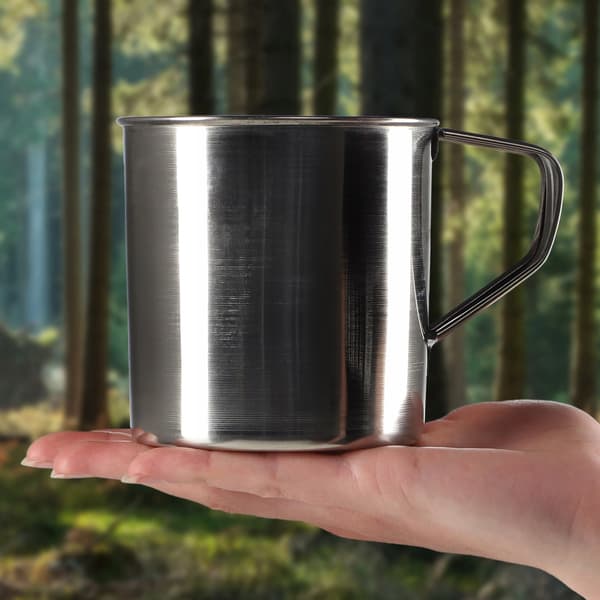 Stålmugg - Campingmugg/Resemugg - 500 ml - 2-pack - För utomhusbruk - Silver