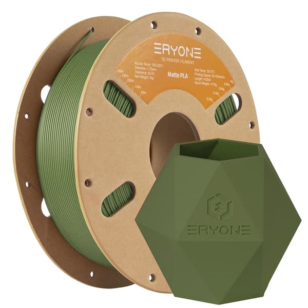 PLA-filament til 3D-printer - 1,75 mm - Mat overflade - 1 kg - Armygrøn