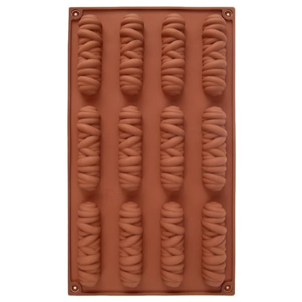 Silikoneform til kiks og praliner - Bageform - 29 x 17 x 1,8 cm - Brun