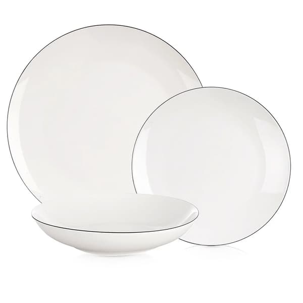 Middagsstel DECORA - Porcelænsservice - 18 Dele - Hvid