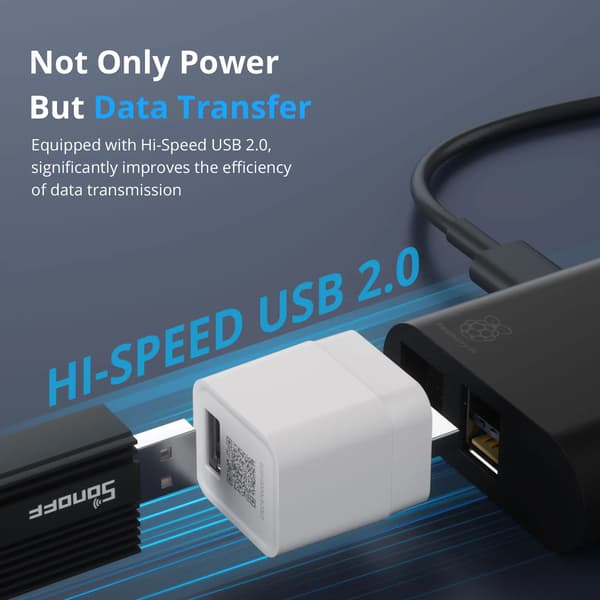 Zigbee USB-smartadapter - ZBMicro - Zigbee 3.0 - USB Type-A - Snabbladdning QC 3.0 - Max 36 W - 5–22 V - Vit