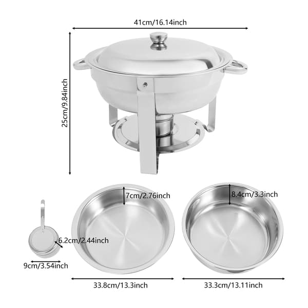 Buffévärmare - Chafing dish set - 4 st bufféformar - 4,5 L per behållare - Värmehållning för buffé, restaurang, bröllop