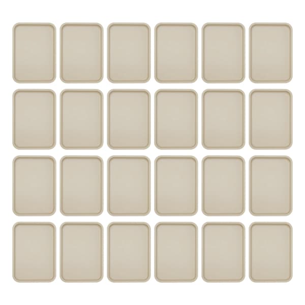Serveringsbrickor - Kantinbricka - 24-Pack - PP-Plast - Mått 34×24 cm (innermått) - Rektangulär - Tål diskmaskin & mikro - Mörk khaki
