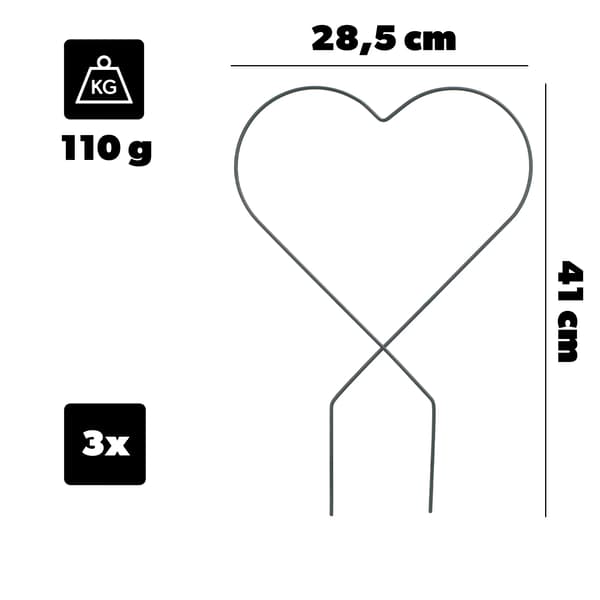 Växtstöd - Blomstertrellis - Stegeformad - 3-delad - Metall