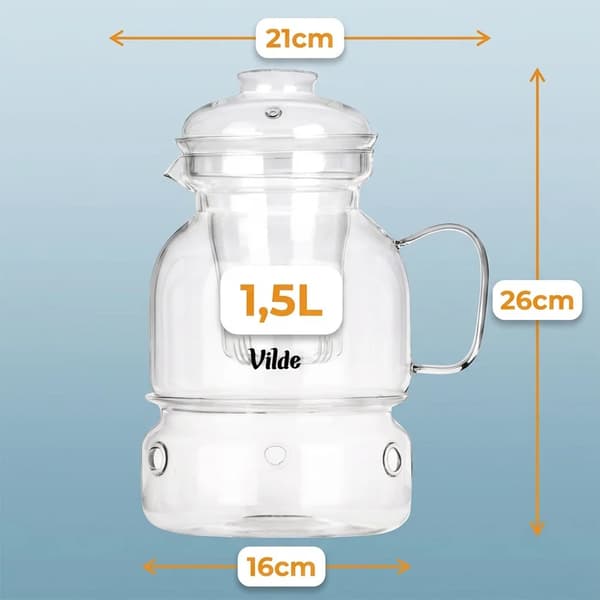 Tekande med tesil - Glaskande - 1,5 l