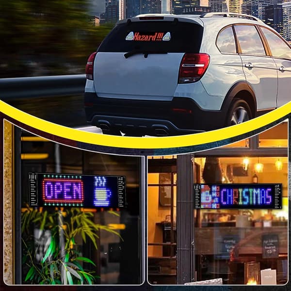 RGB LED Scroll Display - Flexibel LED-matrispanel - 7 × 17 cm - USB-programmerbar - Bluetooth - Appstyrd - Dimbar - LED-skylt