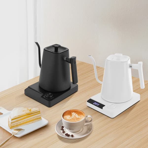 Elkedel - Elektrisk kaffekedel - LED-display - Rustfrit stål - Sort