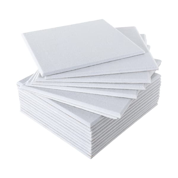 Ljudabsorberande paneler - Akustikpanel vägg - 18 st 30x30 cm - Polyesterfiber 9 mm - Täcker ca 1,6 m² - Vit