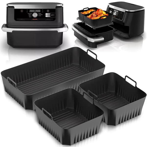 Silikoneforme til airfryer - Bageforme - 3 dele - Miljøvenlige - Til gratin
