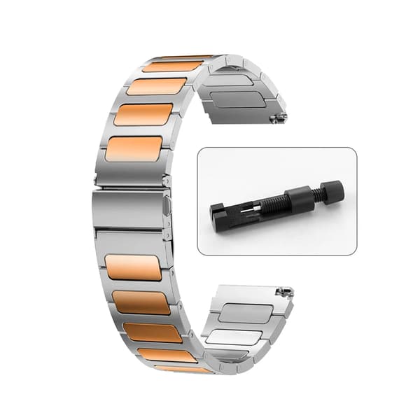 Urrem i rustfrit stål - GT2 2E 2P 46 mm - 22 mm - Foldespænde - Sølv rosaguld