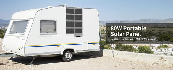 Bærbart solpanel - 80W foldbart solcellelader - 24% effektivitet - ETFE monokrystal - USB-C & USB-A - til camping autocamper nødstrøm