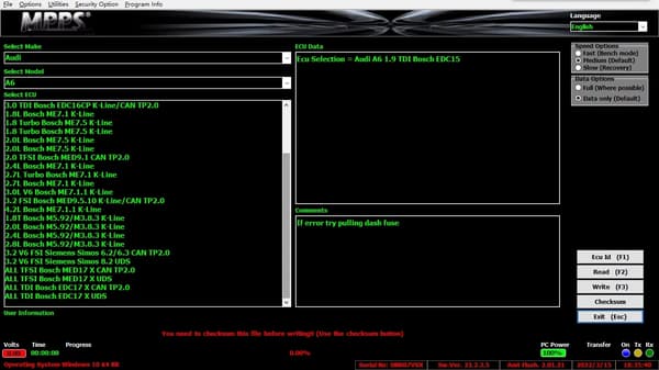 MPPS V21 - ECU-flasherkabel - V22.2.3.5 - MAIN/Tricore/Multiboot - K-line/CAN - Flash- og EEPROM-skrivning - Flere sprog