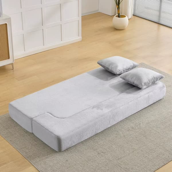 Konvertibel sofa - L-formet 2-personers sofa - Moderne design - Ingen montering - Skumpolstring - Lysegrå