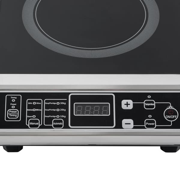 Induktionskogeplade - Bordmodel - 3500 W - 220 V - 8 niveauer - Timer - Bærbar - EU-stik - Sort