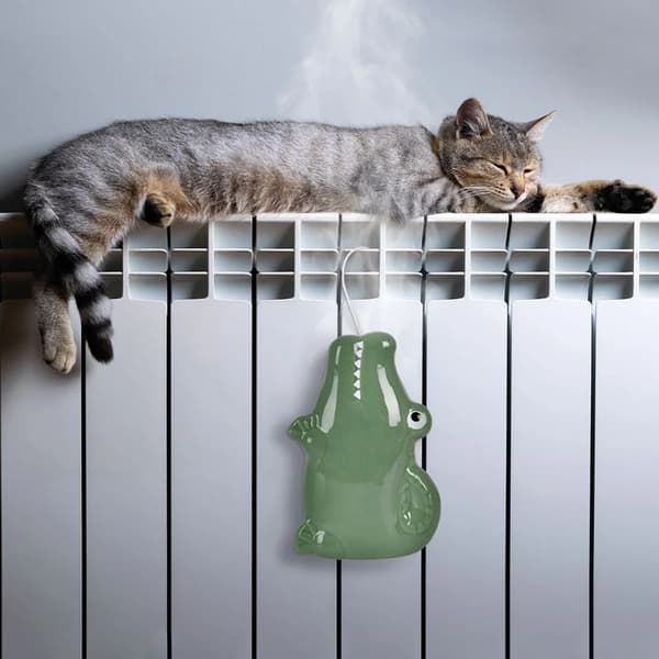 Luftfugter til radiator - Keramik - Krokodille - 160 ml - Til børn - Grøn