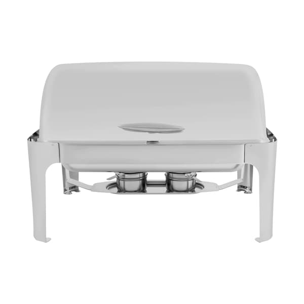 Matvärmare - Chafing dish-set - 201 rostfritt stål - 9 l - Fällbart lock - Alkoholbrännare - Rektangulär - Silver