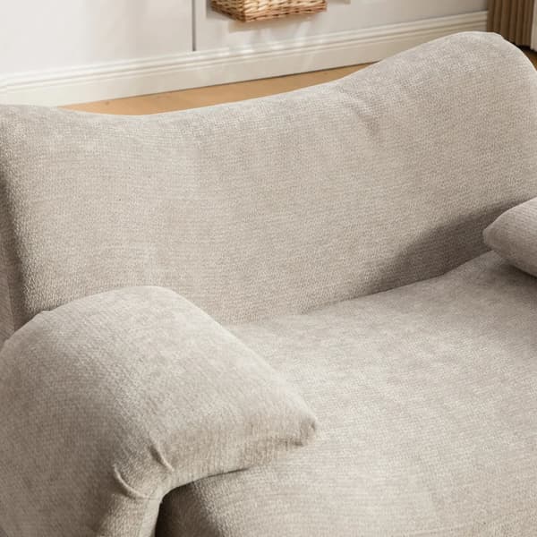 Modulär fåtölj - Enkelsits - Chenilleklädsel - 30D elastiskt skum - Halkfri undersida - Modern stil - Grå