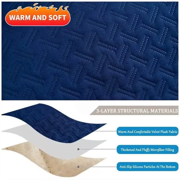 Överdrag för vilstol - Möbelöverdrag - Tvättbart - Polyester - Halkfritt - Blått