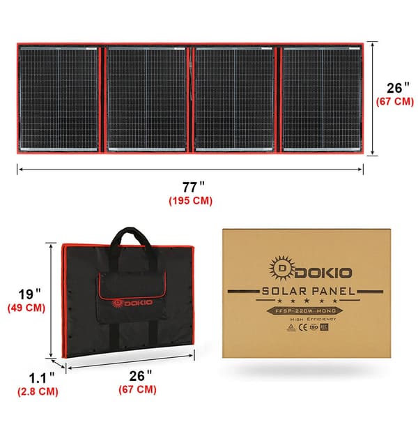Bærbart solcellepanel - 390W solcellepanel-sæt - 2 Paneler - Foldbart - Fleksibelt - Monokrystallinsk Silicium - 12V Laderegulator - Gennemsigtig