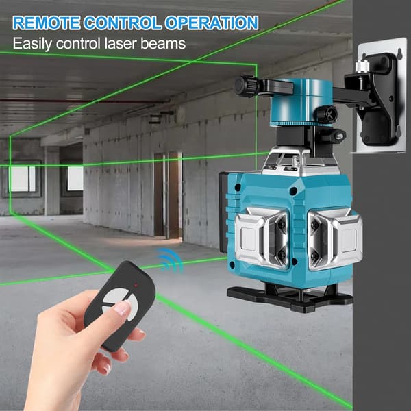 4D Laserniveau - 16 Linjer - Selvnivellering 3° - 360° Linjer - Stativ - Blå