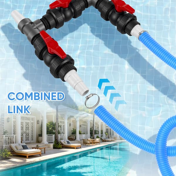 Bypass-tilslutningssæt til poolvarmepumpe - Solvarmesystem - Sort