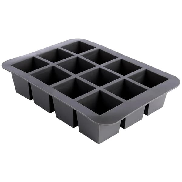 Isterningform - Silikoneform til isterninger - 19,5 x 14 x 4 cm - LFGB-certificeret - Sort