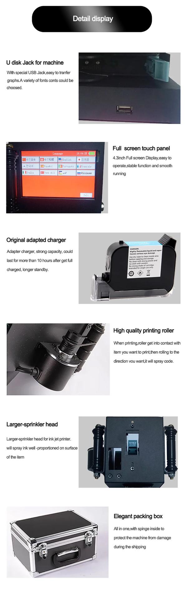 Håndholdt inkjetprinter - 620-2C - 50,8 mm mærkning til dato, batchnumre, QR-/stregkoder - Let bærbar - Uden blæk