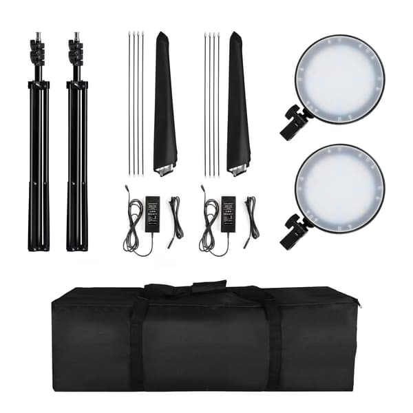 Softbox-belysningssæt - LED-softboxkit - Rektangulær softbox 50 x 70 cm - E27-fatning - Stativ 70–200 cm - Til portrætfotografering