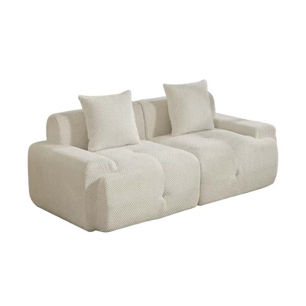 Modulär kompressionssoffa - 2-sitssoffa - Chenilletyg - 30D elastiskt skum - Halkfri undersida - Modern stil - Beige