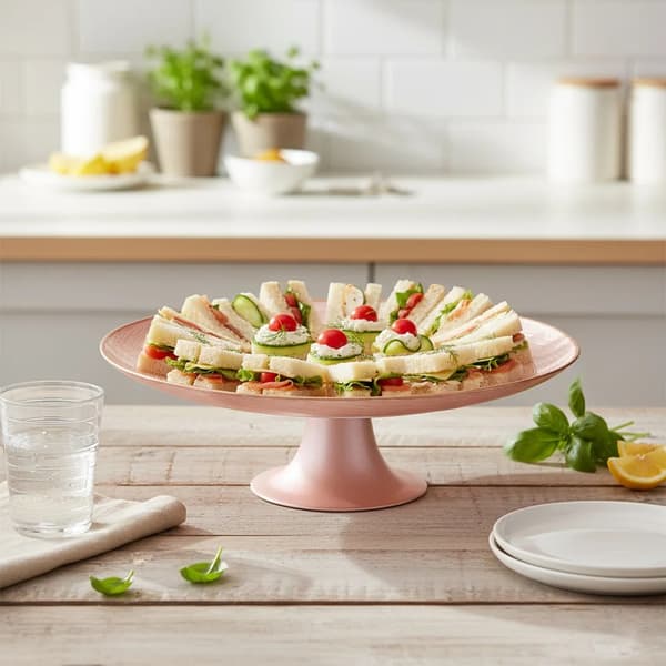 Kagefad i glas - Kageopsats - 28 cm - Lyserød