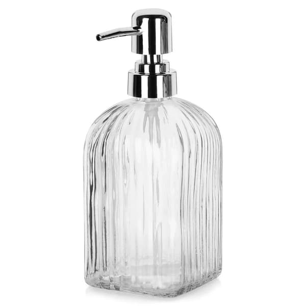 Sæbedispenser - Glas - 550 ml - Sølv