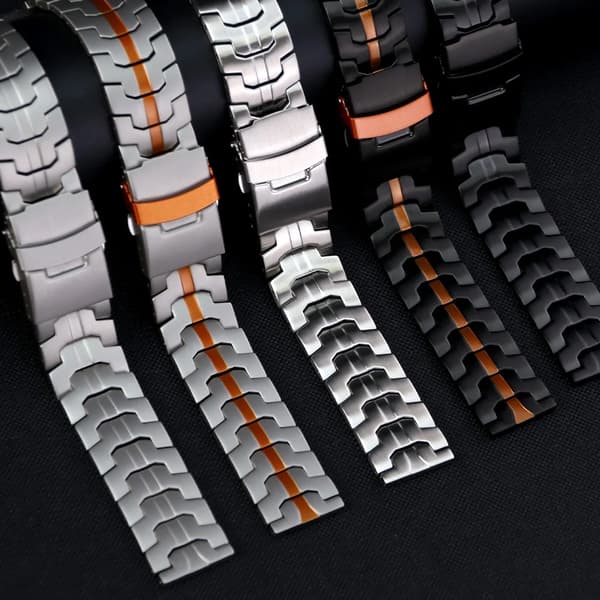Urrem - 22 mm - Rustfrit stål - Til smartwatch - Titanium orange - Spænde i rustfrit stål - Unisex