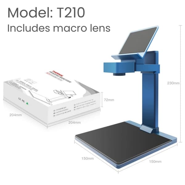 Infrarødt termisk kamera - T210 USB-C til Android/Windows - 256 × 192 - -15 til 600 °C - 25 Hz - Makroobjektiv - PCB-analyse