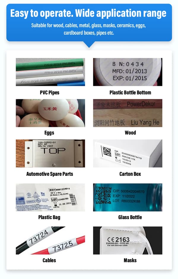 Online termisk blækprinter - CP100 koder - 25,4 mm print - Transportbånd - Stregkode dato QR