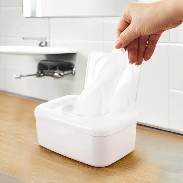 Beholder til vådservietter - Plast - Hvid